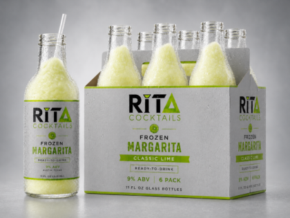 Rita Frozen Margarita, Classic Lime, 6 Pack, 11 fl oz Glass Bottles, 9% ABV